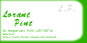 lorant pint business card